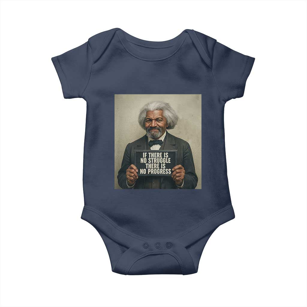 Frederick Douglass Quote Baby Onesie If There Is No Struggle There Is No Progress TS12 Navy Print Your Wear