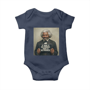 Frederick Douglass Quote Baby Onesie If There Is No Struggle There Is No Progress TS12 Navy Print Your Wear