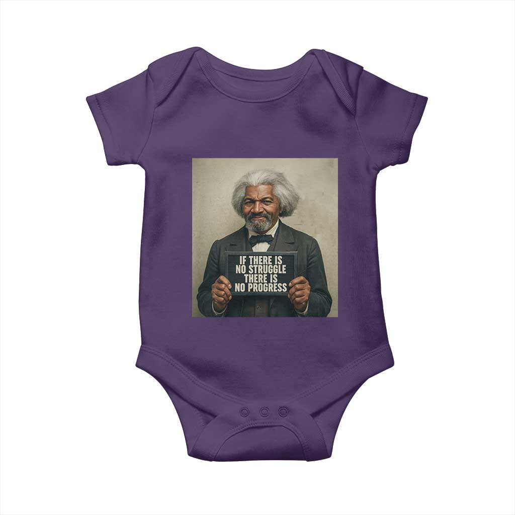 Frederick Douglass Quote Baby Onesie If There Is No Struggle There Is No Progress TS12 Purple Print Your Wear