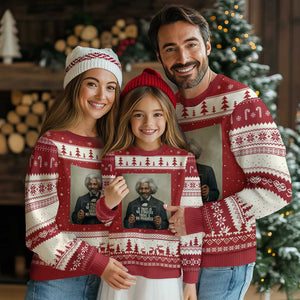 Frederick Douglass Quote Ugly Christmas Sweater If There Is No Struggle There Is No Progress TS12 Red Beige Print Your Wear