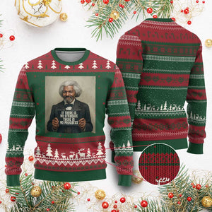 Frederick Douglass Quote Ugly Christmas Sweater If There Is No Struggle There Is No Progress TS12 Red Green Print Your Wear