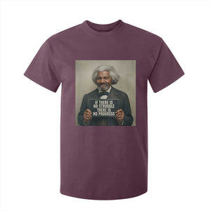 Frederick Douglass Quote T Shirt For Kid If There Is No Struggle There Is No Progress TS12 Maroon Print Your Wear