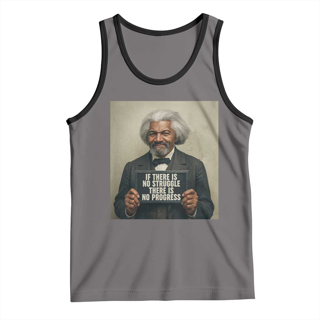 Frederick Douglass Quote Tank Top If There Is No Struggle There Is No Progress TS12 Deep Heather Black Print Your Wear