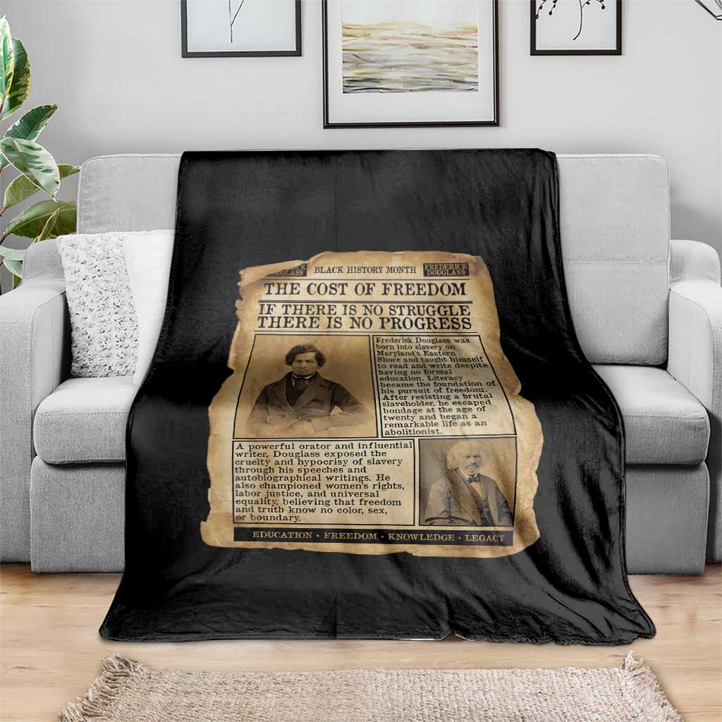 If There Is No Struggle No Progress Throw Blanket Frederick Douglass Newspaper TS12 Print Your Wear