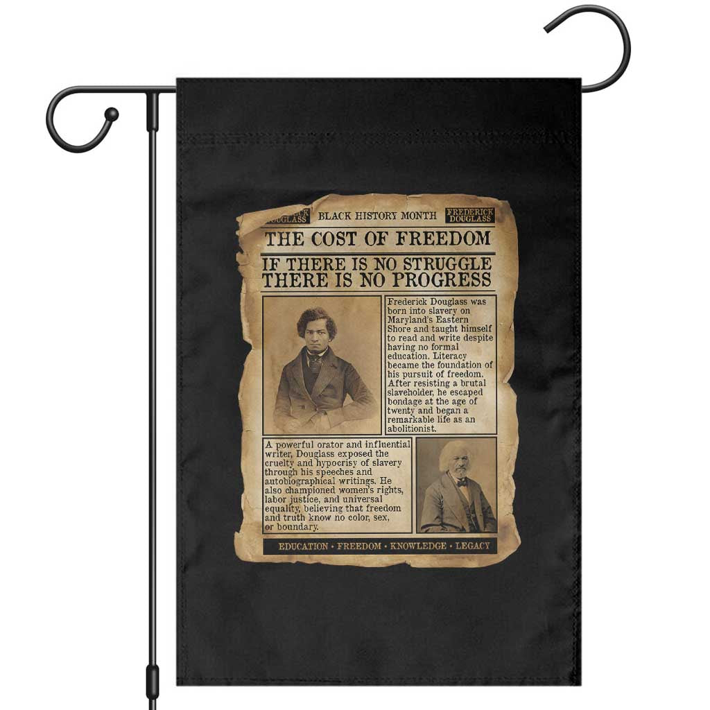 If There Is No Struggle No Progress Garden Flag Frederick Douglass Newspaper TS12 Black Print Your Wear