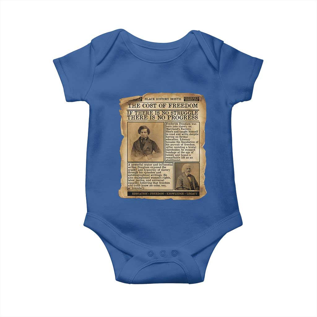 If There Is No Struggle No Progress Baby Onesie Frederick Douglass Newspaper TS12 Royal Blue Print Your Wear