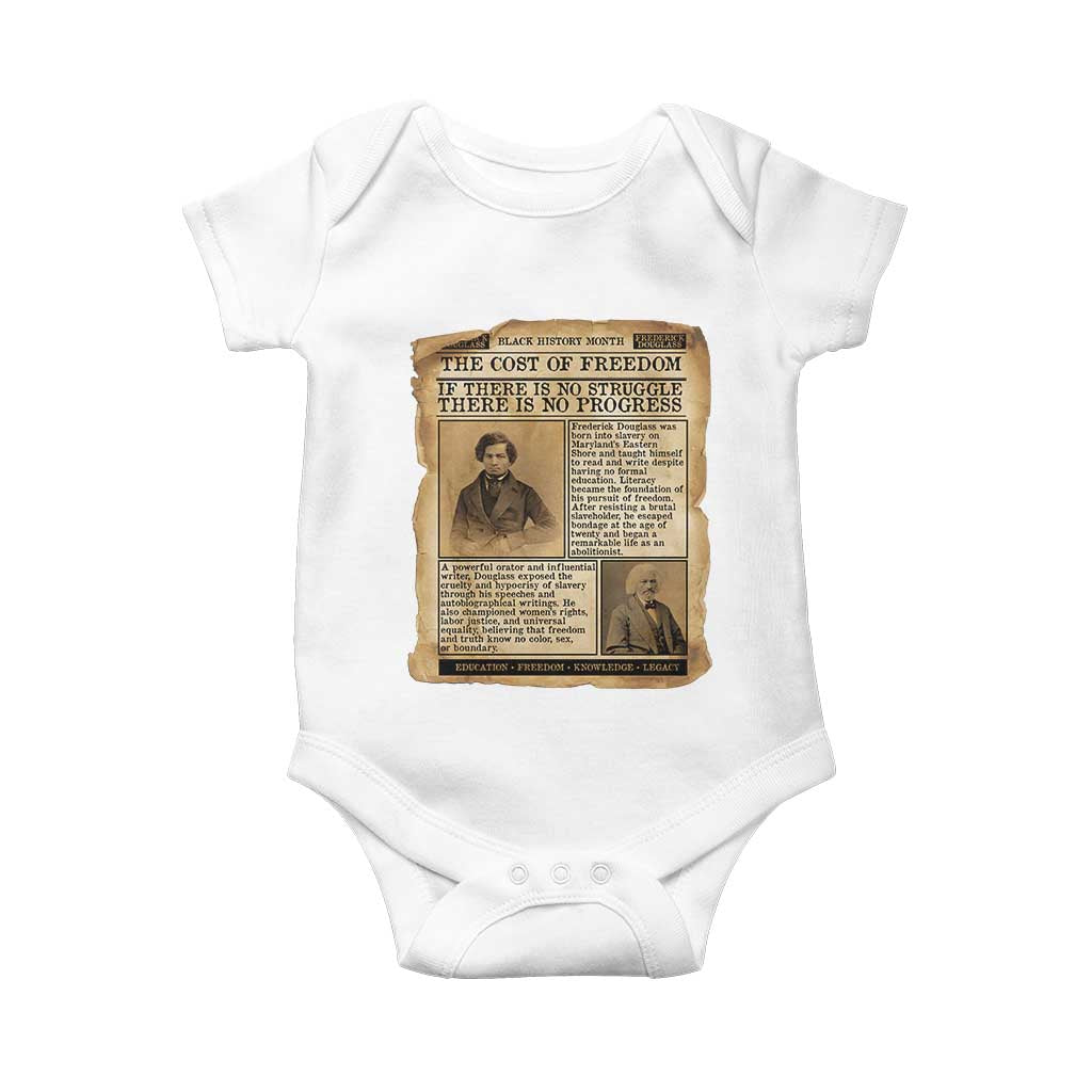 If There Is No Struggle No Progress Baby Onesie Frederick Douglass Newspaper TS12 White Print Your Wear