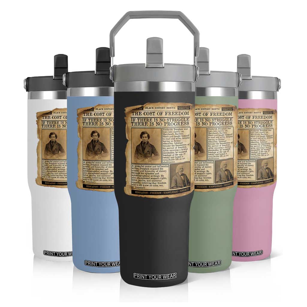 If There Is No Struggle No Progress Flip Straw Tumbler Frederick Douglass Newspaper TS12 Print Your Wear