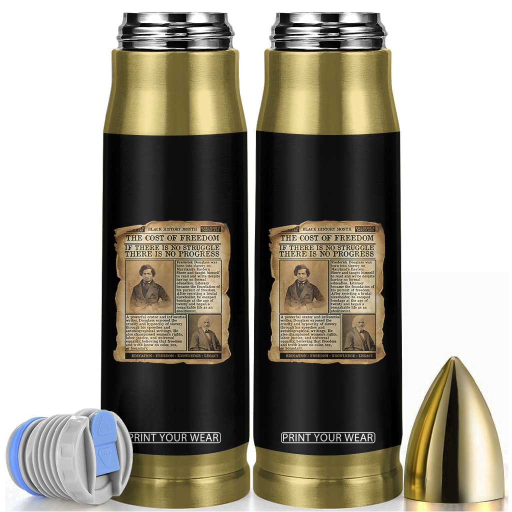 If There Is No Struggle No Progress Bullet Tumbler Frederick Douglass Newspaper TS12 Black Print Your Wear
