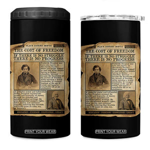 If There Is No Struggle No Progress 4 in 1 Can Cooler Tumbler Frederick Douglass Newspaper TS12 One Size: 16 oz Black Print Your Wear