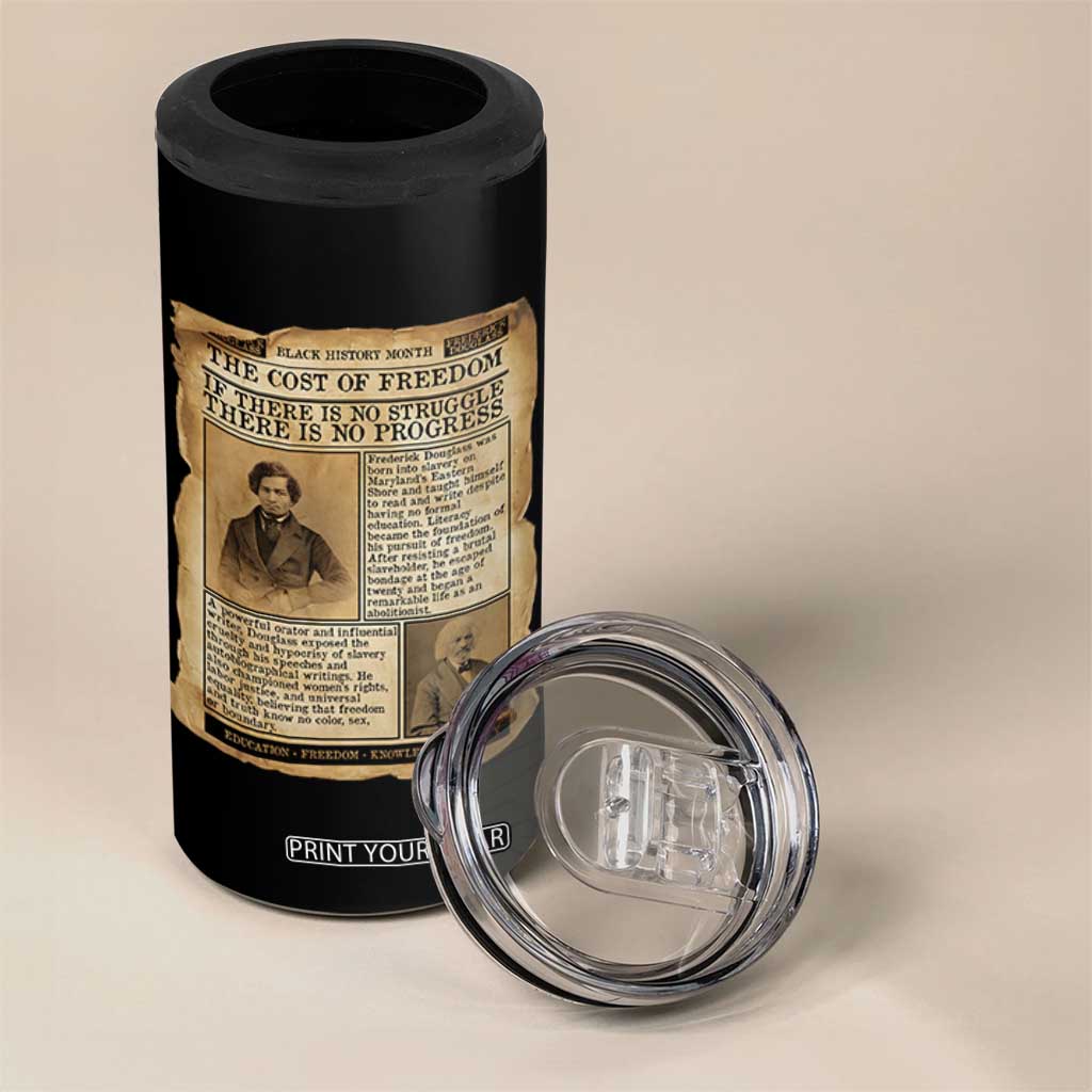 If There Is No Struggle No Progress 4 in 1 Can Cooler Tumbler Frederick Douglass Newspaper TS12 Print Your Wear