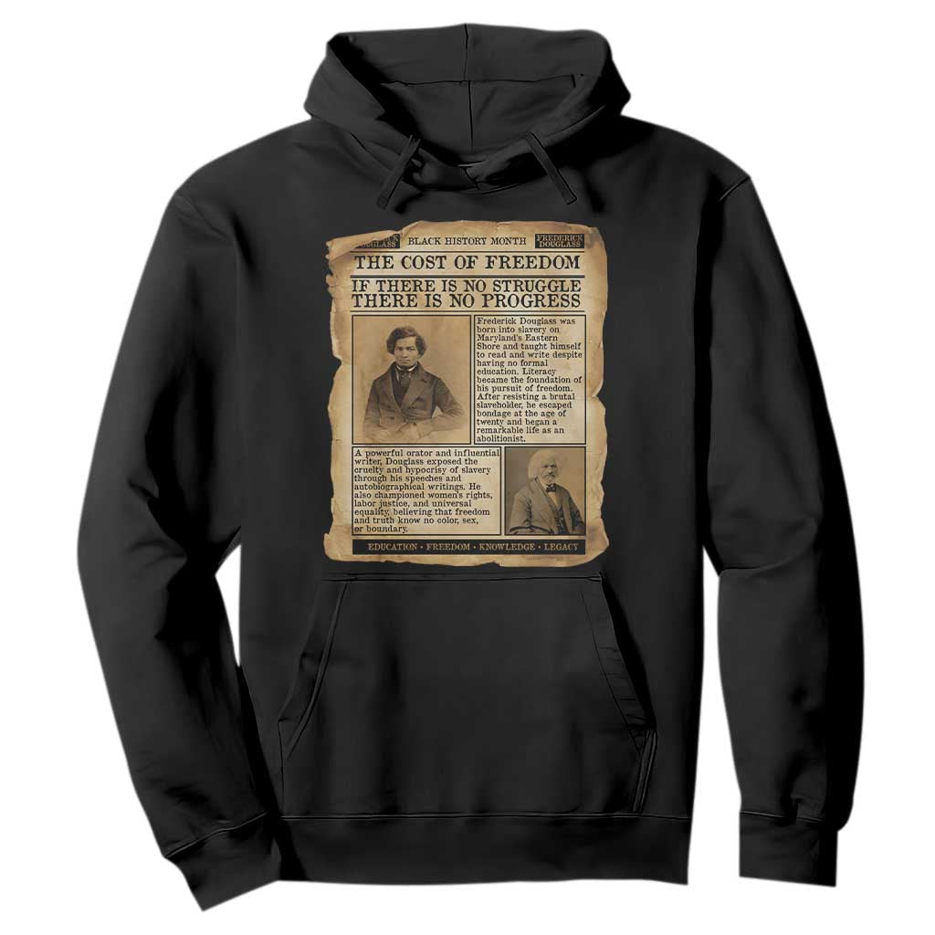 If There Is No Struggle No Progress Hoodie Frederick Douglass Newspaper TS12 Black Print Your Wear