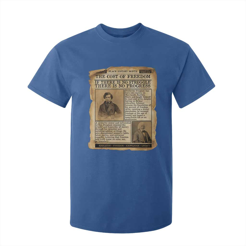 If There Is No Struggle No Progress T Shirt For Kid Frederick Douglass Newspaper TS12 Royal Blue Print Your Wear