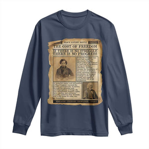 If There Is No Struggle No Progress Long Sleeve Shirt Frederick Douglass Newspaper TS12 Navy Print Your Wear