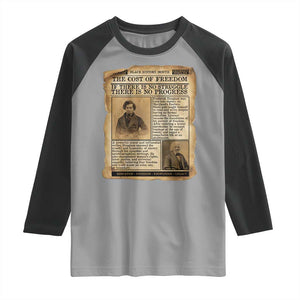 If There Is No Struggle No Progress Raglan Shirt Frederick Douglass Newspaper TS12 Sport Gray Black Print Your Wear