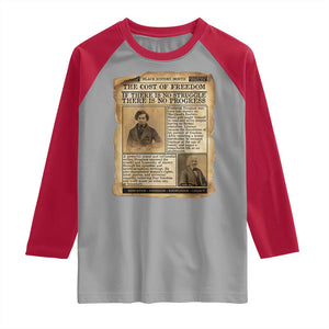 If There Is No Struggle No Progress Raglan Shirt Frederick Douglass Newspaper TS12 Sport Gray Red Print Your Wear
