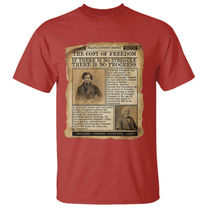 If There Is No Struggle No Progress T Shirt Frederick Douglass Newspaper TS12 Red Print Your Wear