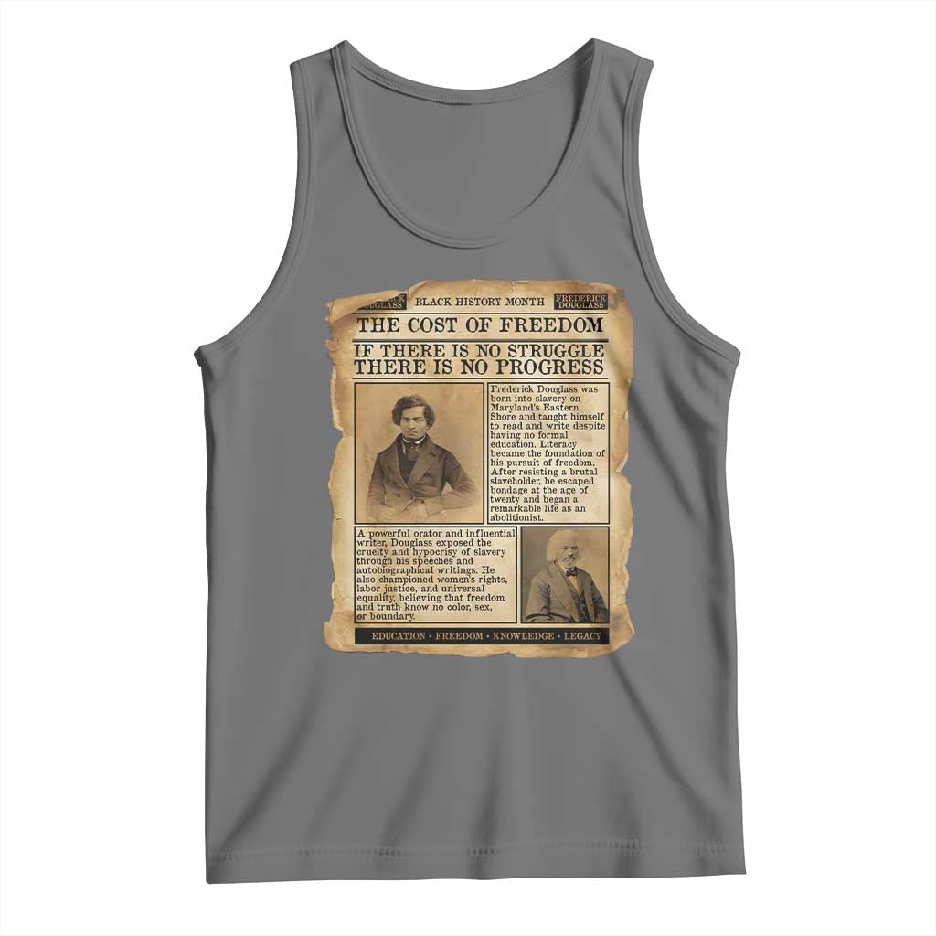 If There Is No Struggle No Progress Tank Top Frederick Douglass Newspaper TS12 Black Heather Print Your Wear