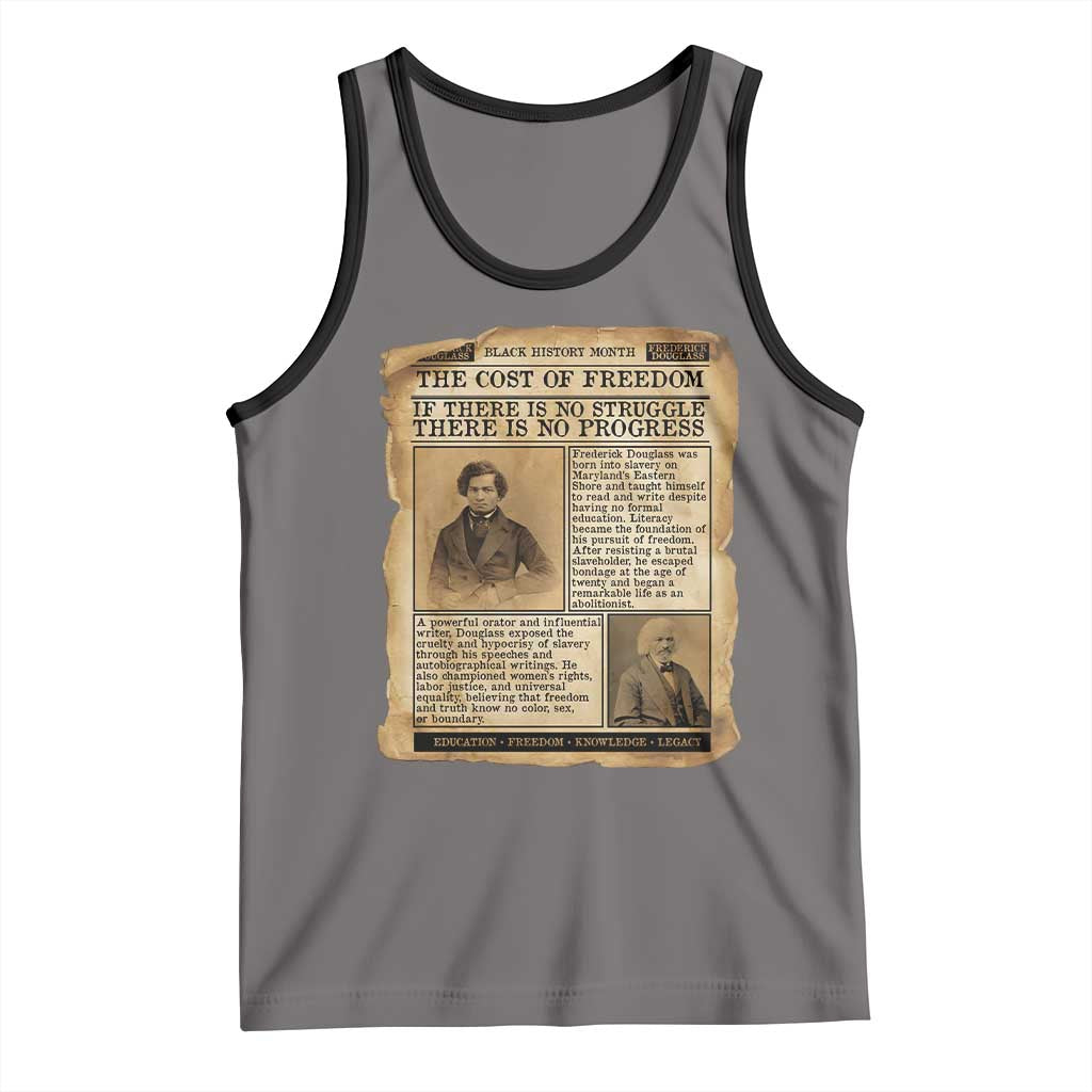 If There Is No Struggle No Progress Tank Top Frederick Douglass Newspaper TS12 Deep Heather Black Print Your Wear