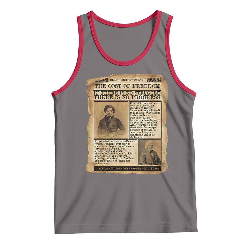 If There Is No Struggle No Progress Tank Top Frederick Douglass Newspaper TS12 Deep Heather Red Print Your Wear