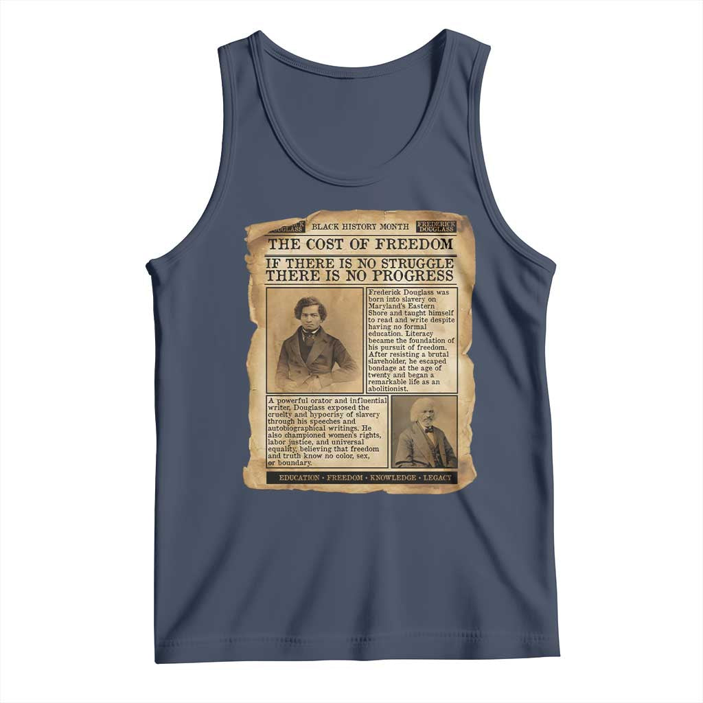 If There Is No Struggle No Progress Tank Top Frederick Douglass Newspaper TS12 Navy Print Your Wear