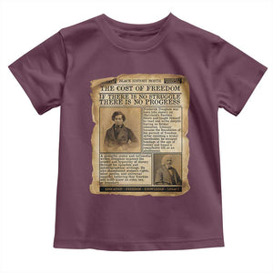 If There Is No Struggle No Progress Toddler T Shirt Frederick Douglass Newspaper TS12 Maroon Print Your Wear