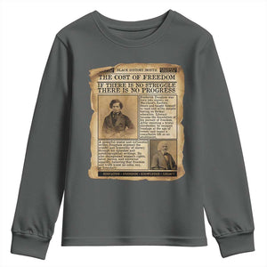 If There Is No Struggle No Progress Youth Sweatshirt Frederick Douglass Newspaper TS12 Dark Heather Print Your Wear