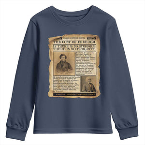 If There Is No Struggle No Progress Youth Sweatshirt Frederick Douglass Newspaper TS12 Navy Print Your Wear