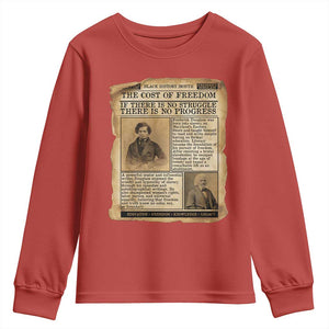 If There Is No Struggle No Progress Youth Sweatshirt Frederick Douglass Newspaper TS12 Red Print Your Wear