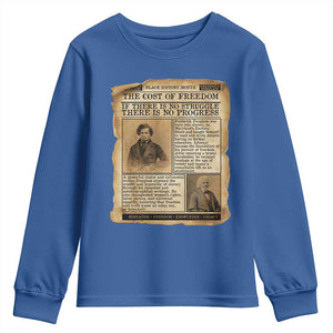 If There Is No Struggle No Progress Youth Sweatshirt Frederick Douglass Newspaper TS12 Royal Blue Print Your Wear