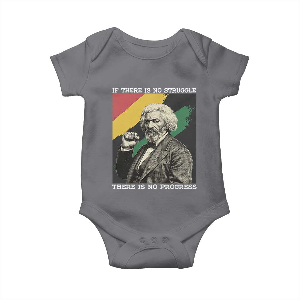 Frederick Douglass Struggle And Progress Baby Onesie Inspirational Black History TS12 Charcoal Print Your Wear