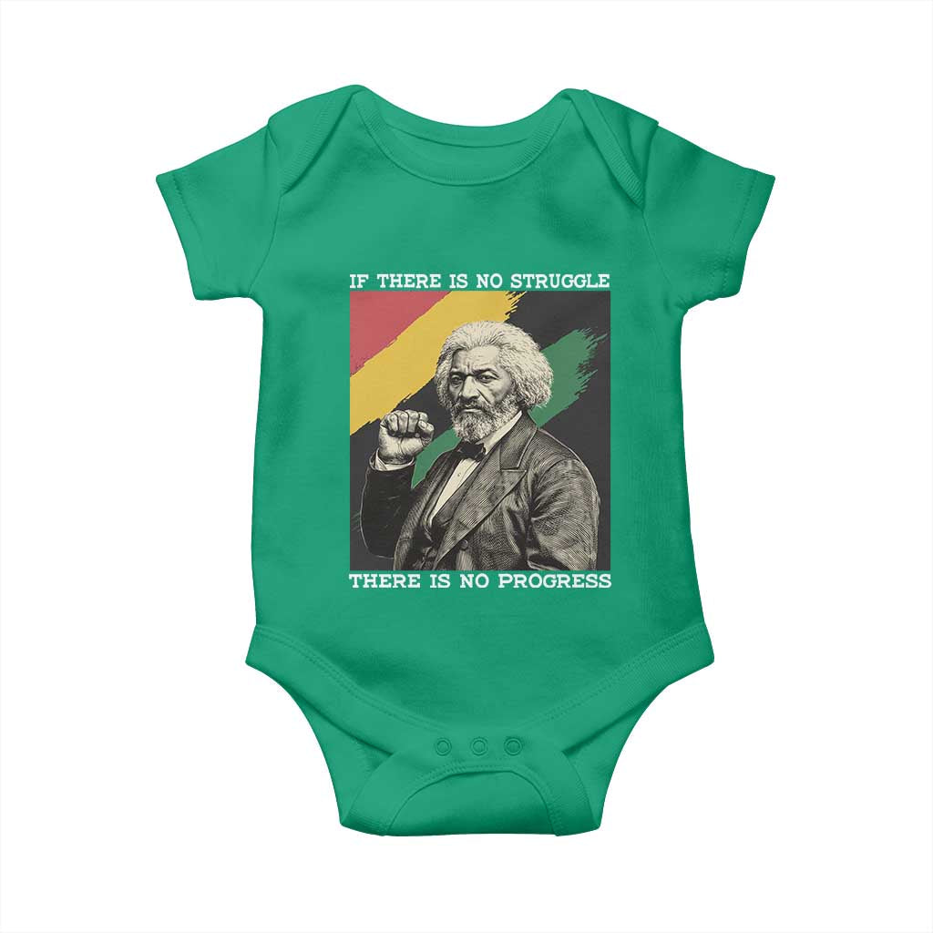 Frederick Douglass Struggle And Progress Baby Onesie Inspirational Black History TS12 Irish Green Print Your Wear