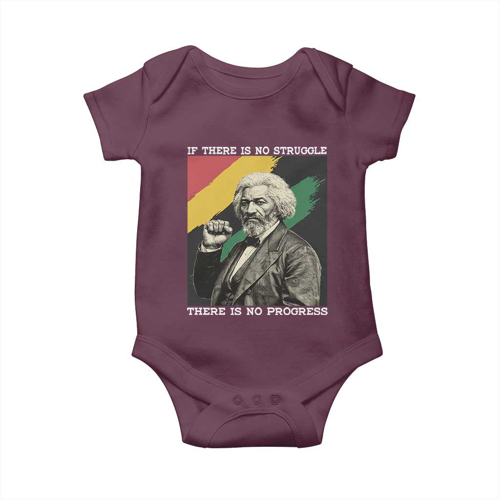 Frederick Douglass Struggle And Progress Baby Onesie Inspirational Black History TS12 Maroon Print Your Wear