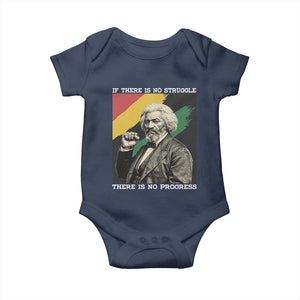 Frederick Douglass Struggle And Progress Baby Onesie Inspirational Black History TS12 Navy Print Your Wear