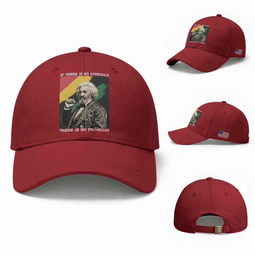 Frederick Douglass Struggle And Progress Baseball Cap Inspirational Black History TS12 Baseball Cap Universal Fit Cherry Red Print Your Wear