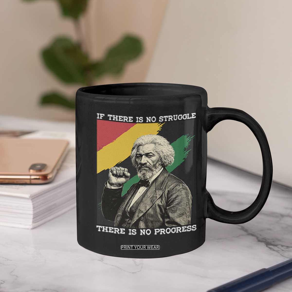 Frederick Douglass Struggle And Progress Coffee Mug Inspirational Black History TS12 Print Your Wear