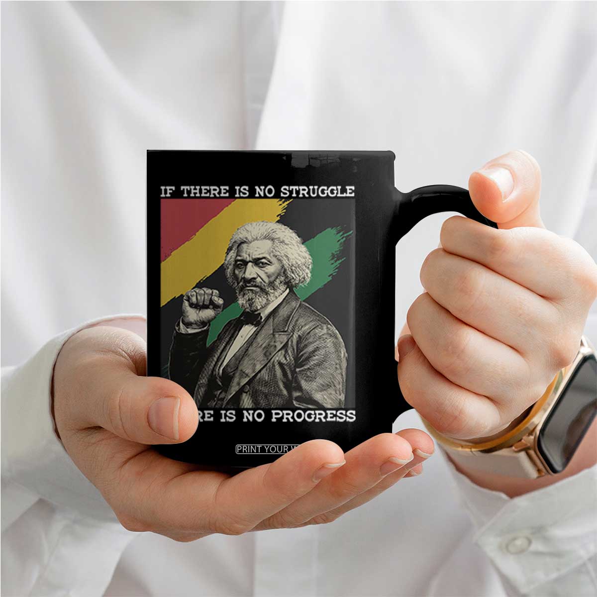 Frederick Douglass Struggle And Progress Coffee Mug Inspirational Black History TS12 Print Your Wear