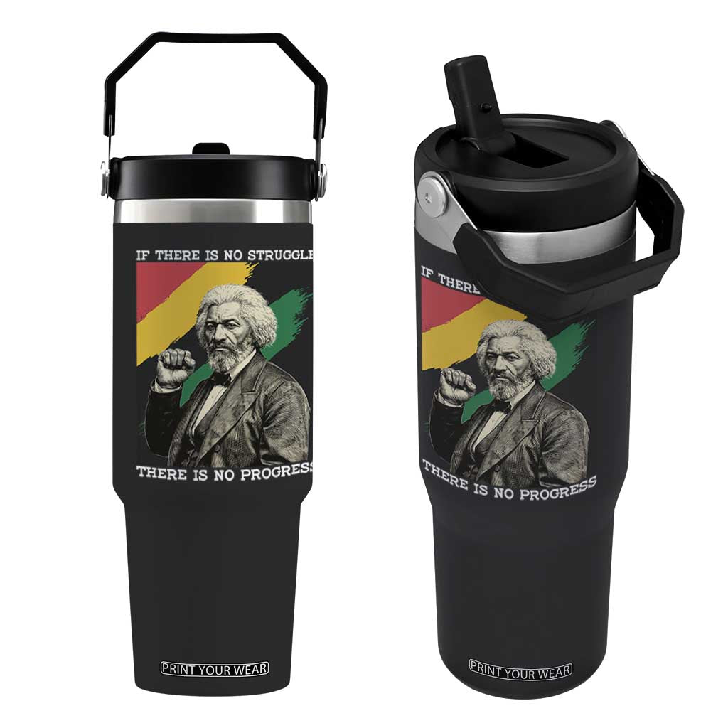 Frederick Douglass Struggle And Progress Flip Straw Tumbler Inspirational Black History TS12 One Size: 30 oz Black Print Your Wear
