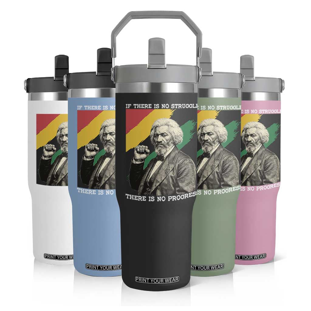 Frederick Douglass Struggle And Progress Flip Straw Tumbler Inspirational Black History TS12 Print Your Wear