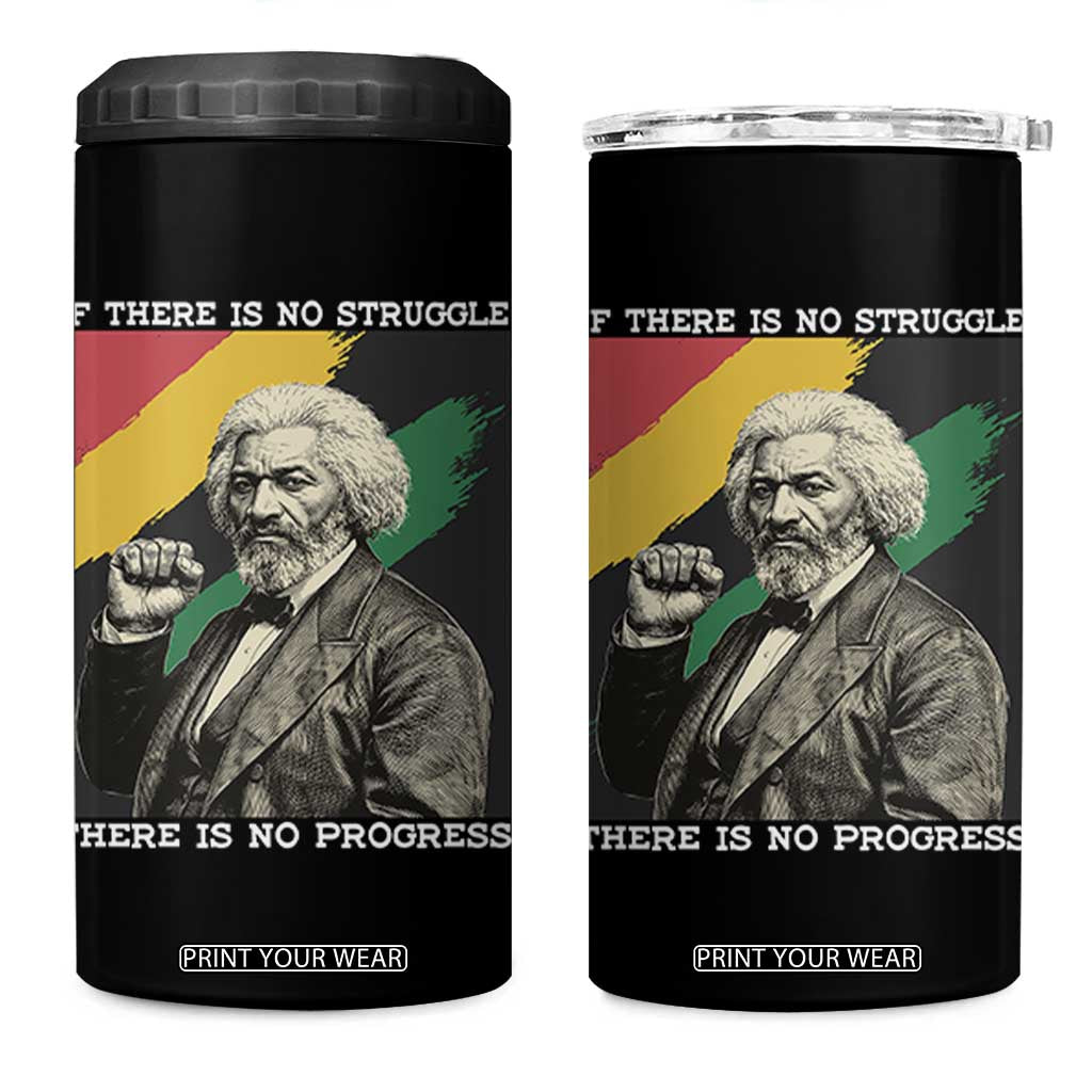 Frederick Douglass Struggle And Progress 4 in 1 Can Cooler Tumbler Inspirational Black History TS12 One Size: 16 oz Black Print Your Wear