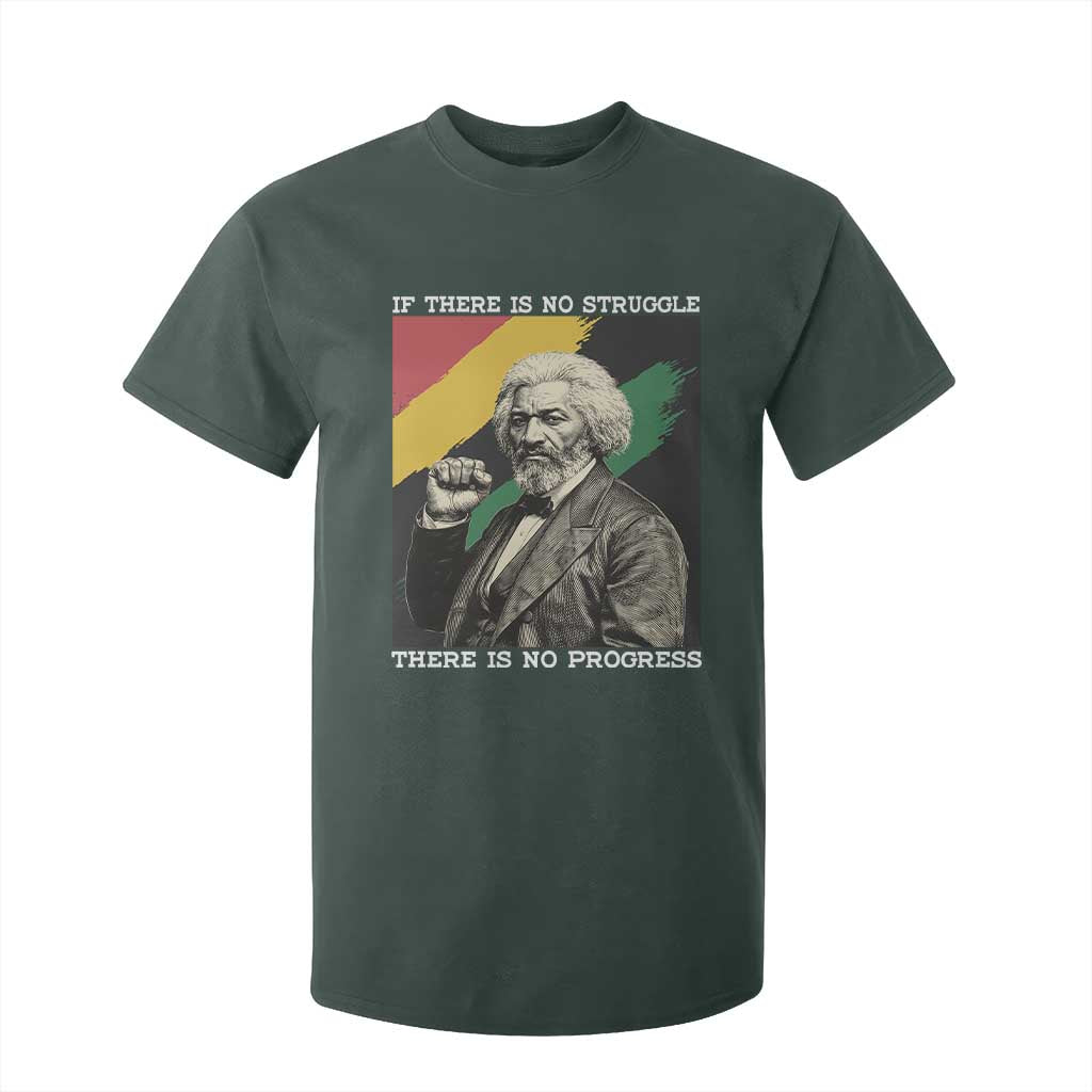 Frederick Douglass Struggle And Progress T Shirt For Kid Inspirational Black History TS12 Dark Forest Green Print Your Wear