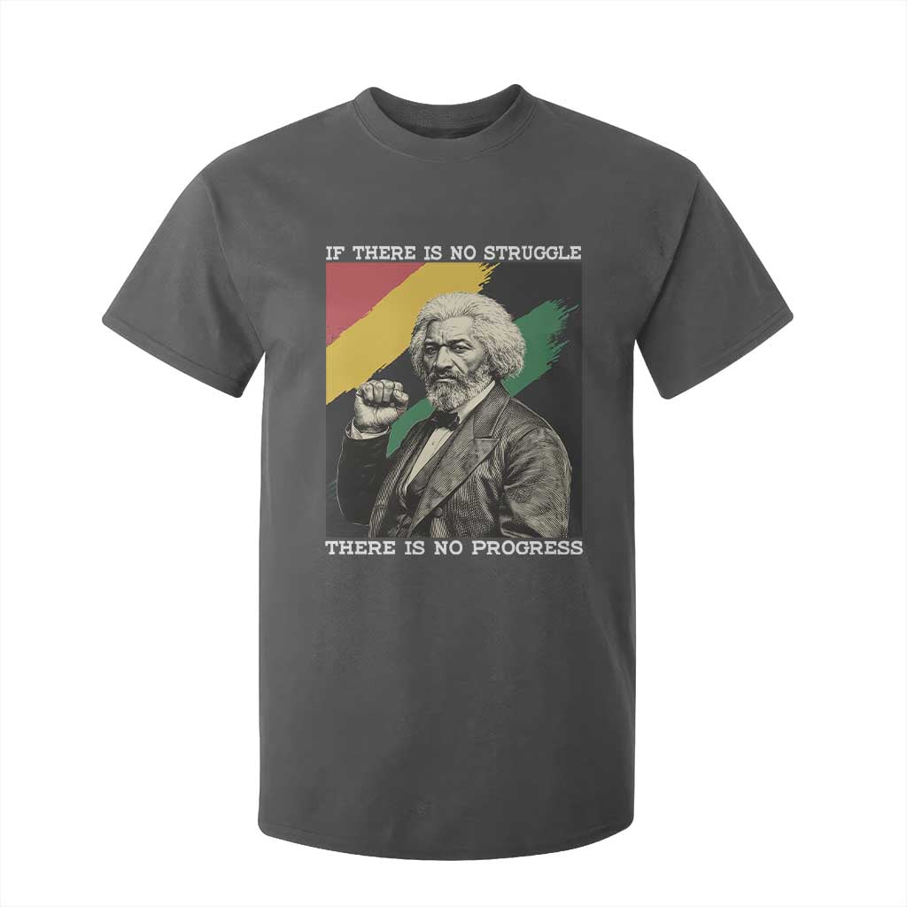 Frederick Douglass Struggle And Progress T Shirt For Kid Inspirational Black History TS12 Dark Heather Print Your Wear