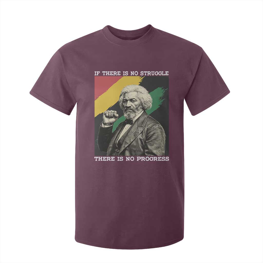 Frederick Douglass Struggle And Progress T Shirt For Kid Inspirational Black History TS12 Maroon Print Your Wear