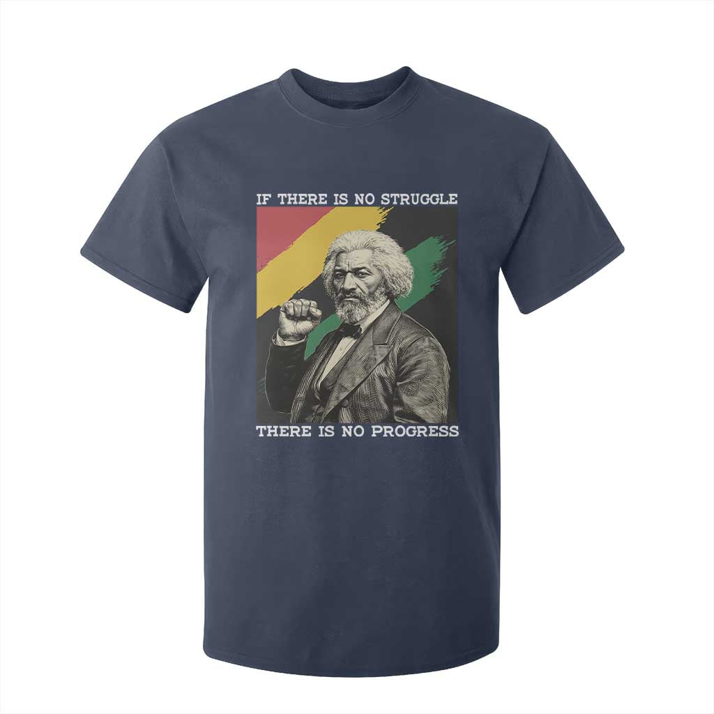 Frederick Douglass Struggle And Progress T Shirt For Kid Inspirational Black History TS12 Navy Print Your Wear