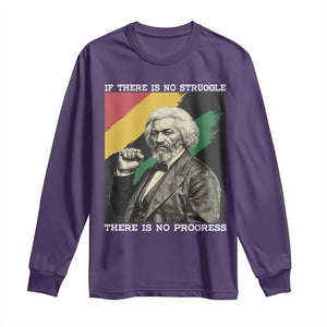 Frederick Douglass Struggle And Progress Long Sleeve Shirt Inspirational Black History TS12 Purple Print Your Wear
