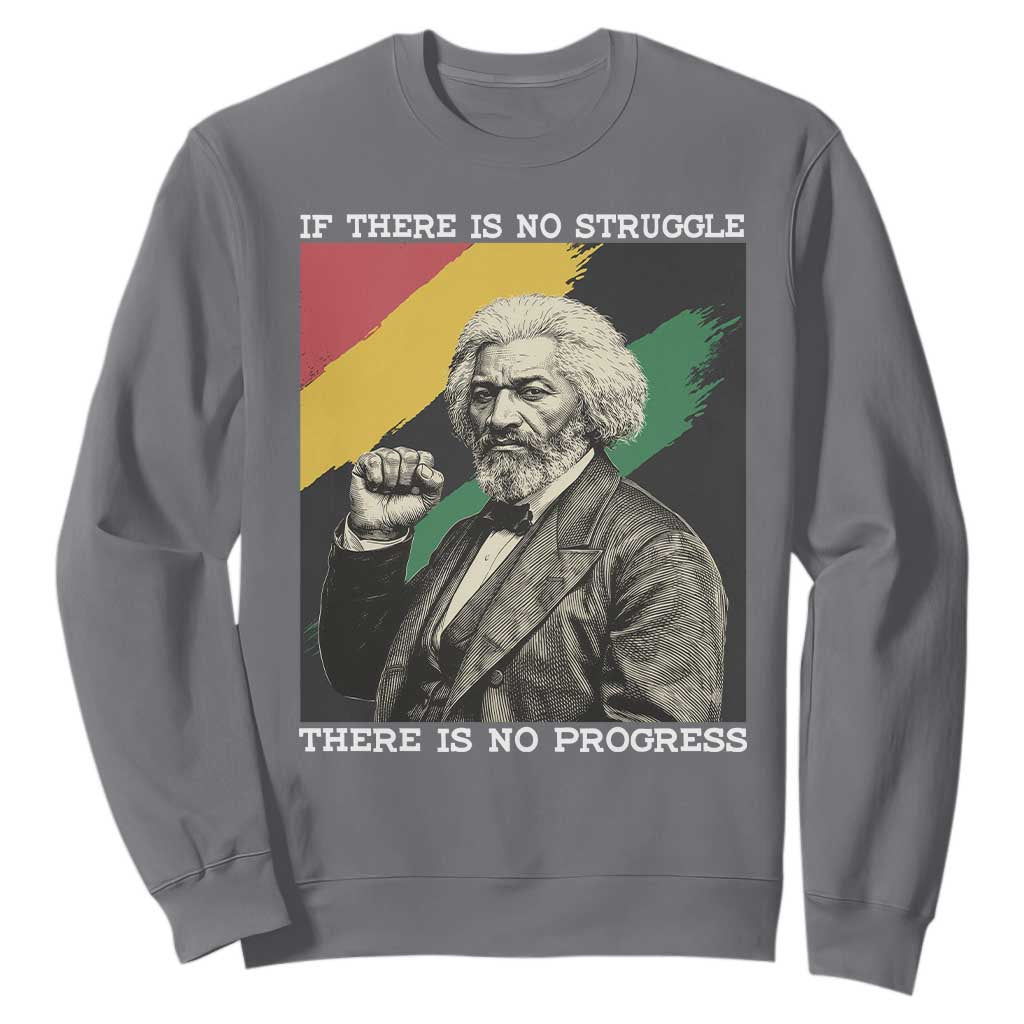 Frederick Douglass Struggle And Progress Sweatshirt Inspirational Black History TS12 Charcoal Print Your Wear