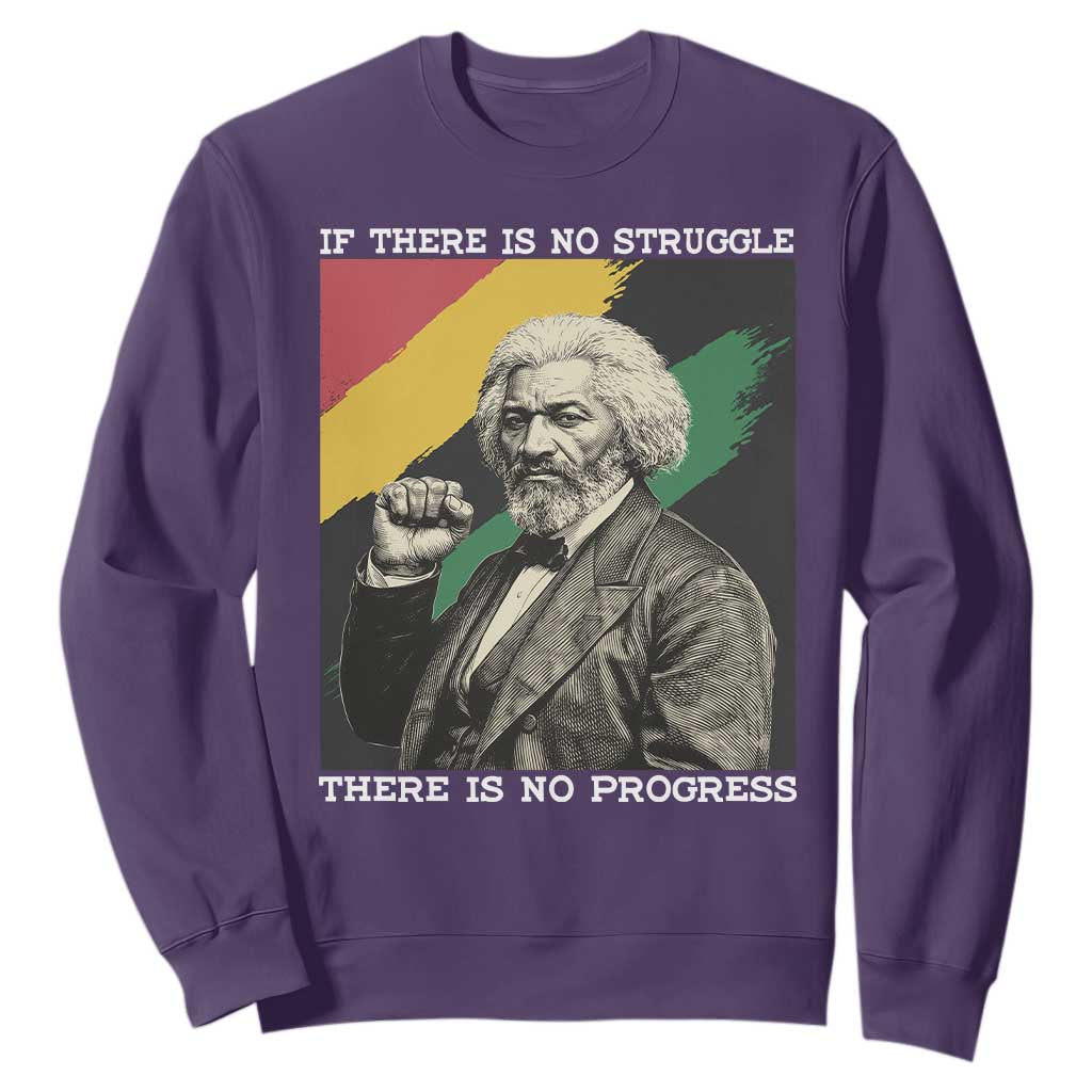 Frederick Douglass Struggle And Progress Sweatshirt Inspirational Black History TS12 Purple Print Your Wear