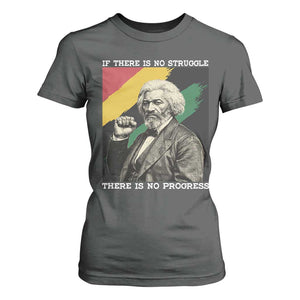 Frederick Douglass Struggle And Progress T Shirt For Women Inspirational Black History TS12 Dark Heather Print Your Wear