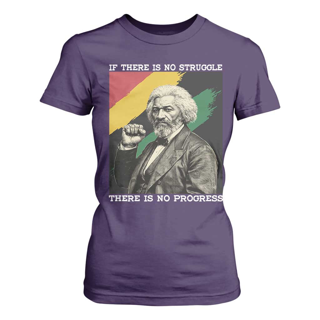 Frederick Douglass Struggle And Progress T Shirt For Women Inspirational Black History TS12 Purple Print Your Wear