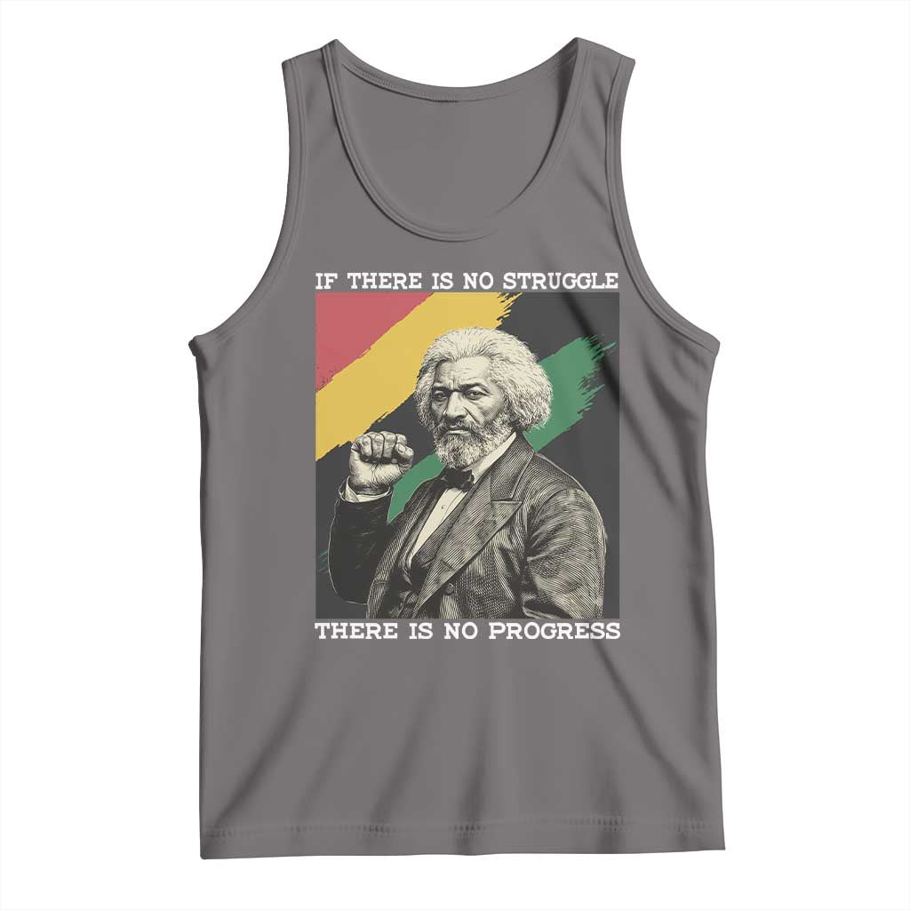 Frederick Douglass Struggle And Progress Tank Top Inspirational Black History TS12 Deep Heather Print Your Wear